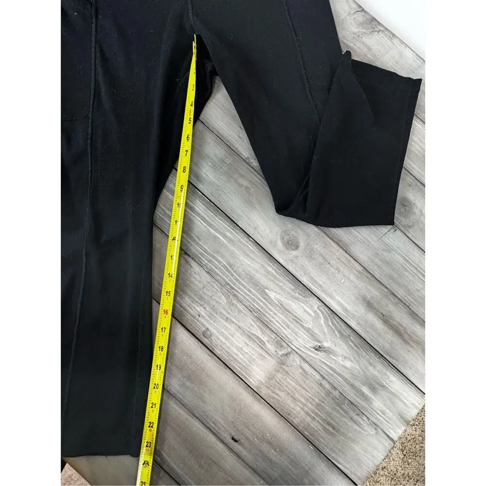 Juicy Couture Y2K Black Gold Bling Label‎ Cropped Ankle Pants Size Large